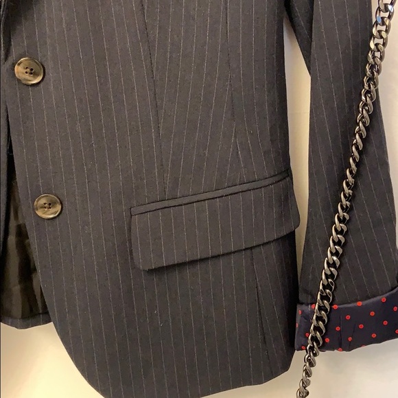 Navy Pinstripe Blazer - Picture 3 of 8